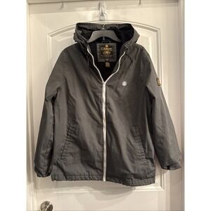 ELEMENT Mens Large Wolfboro Jacket Zip Up Hood Gray